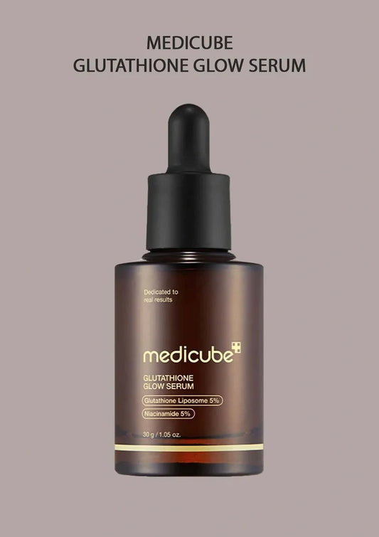 Medicube Glutathione Glow Serum bottle on a beige background