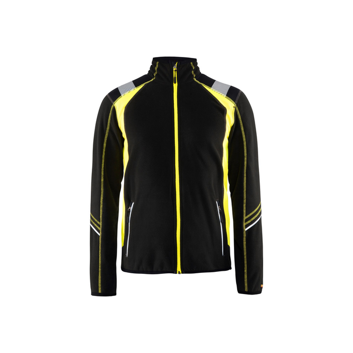 MICRO FLEECE VISIBLE JACKET - 9933-Black/Hi-Vis Yellow | Blaklader 49941010