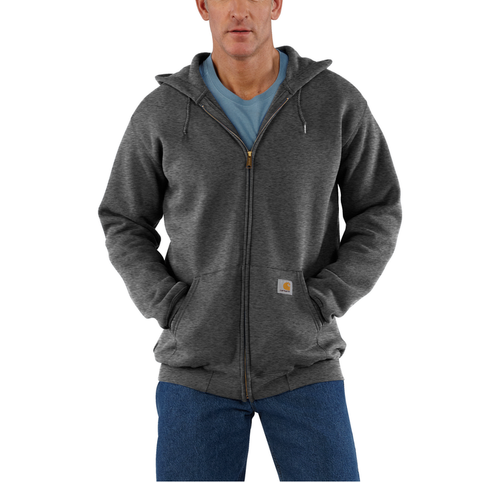 MIDWEIGHT HOODED ZIP FRONT SWEATSHIRT - 026-Carbon Heather | Carhartt K122