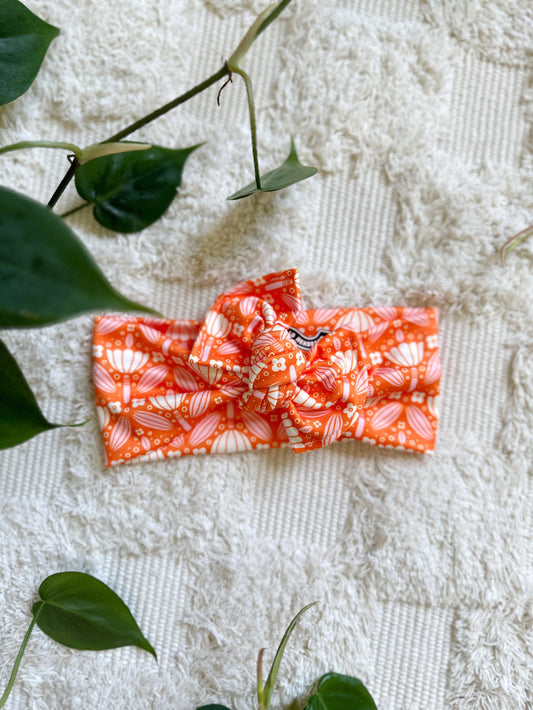 Mini Tieband - Orange Boho Floral