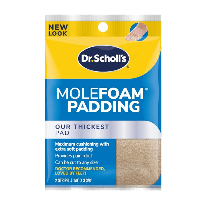 Dr. Scholl's Molefoam padding strips retail pack with beige cushioning pads