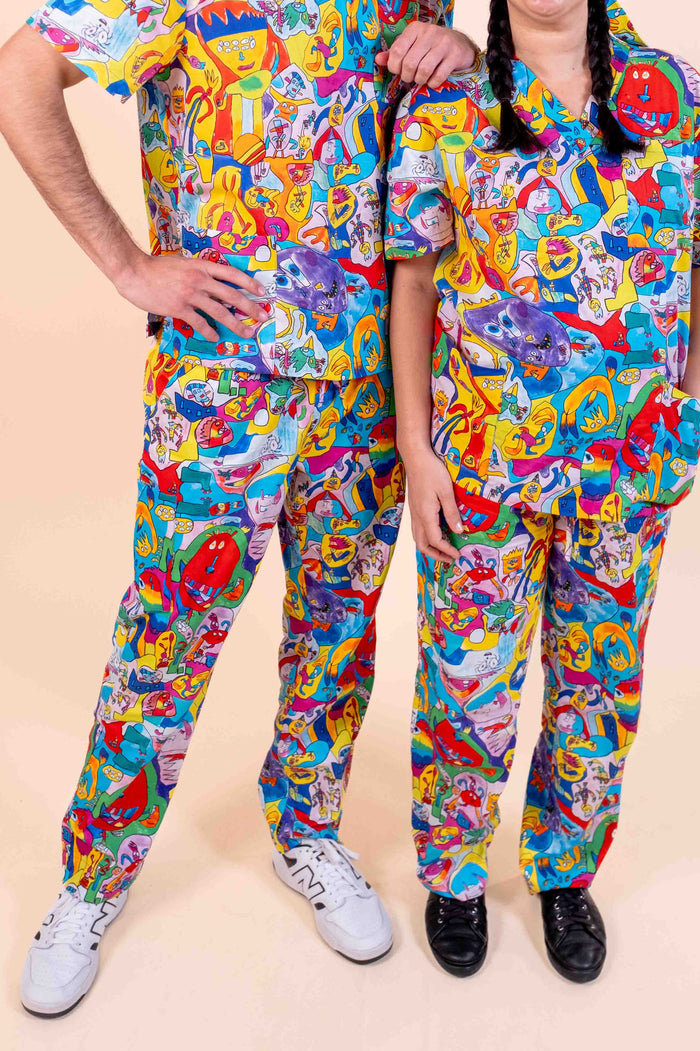 Monster Mash - Unisex Printed Scrub Pants