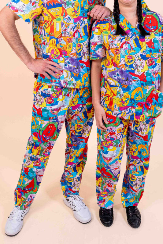 Monster Mash - Unisex Printed Scrub Pants