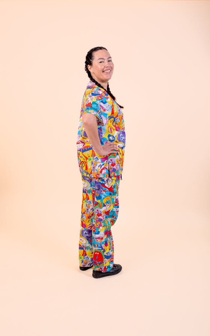 Monster Mash - Unisex Printed Scrub Pants