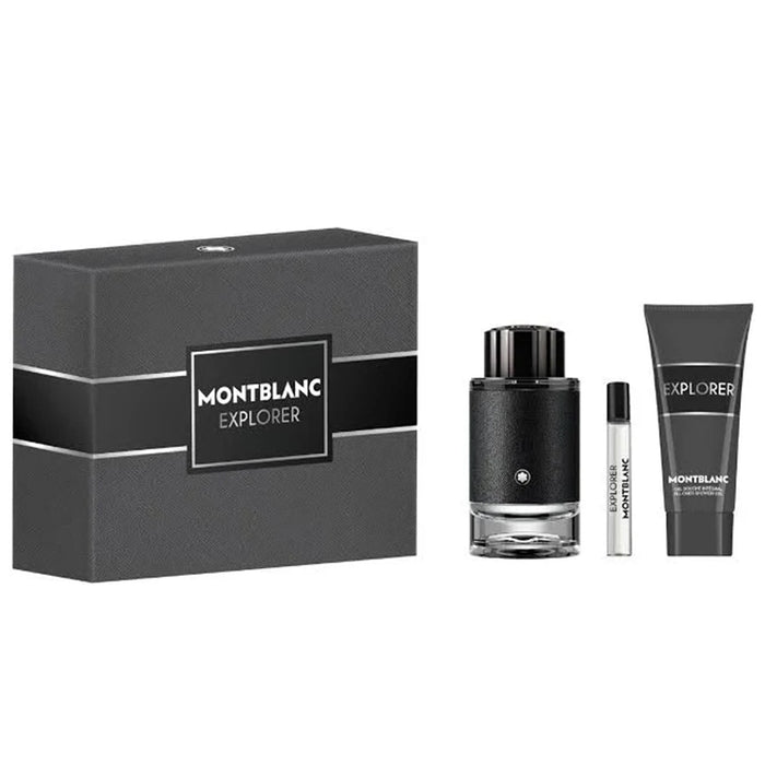 Montblanc Explorer Eau De Parfum 100ml & Travel Spray 15ml & Shower Gel 100ml Gift Set