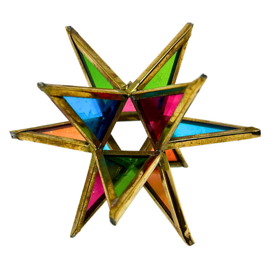 Multi Color Glass 3D Star Ornament