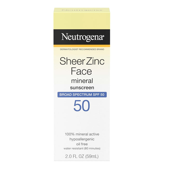 Neutrogena Sheer Zinc Face Mineral Sunscreen SPF50 2oz/ 59ml