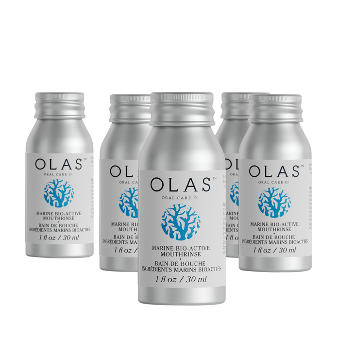 OLAS-Olas Marine Bio-Active Mouthrinse-5 Pack 30Ml Aluminum Bottles-Body-OLASMouthrinse-30mL-5-Pack-The Detox Market |