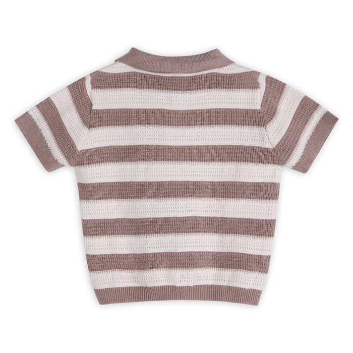 Oliver Textured Baby Polo Shirt Back (Organic Cotton)