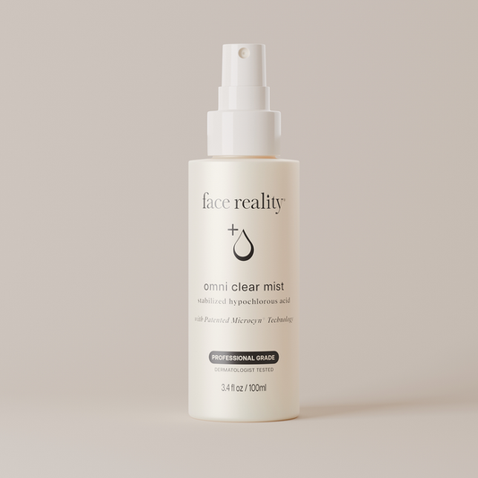 Face Reality Omni Clear Mist bottle on a neutral background