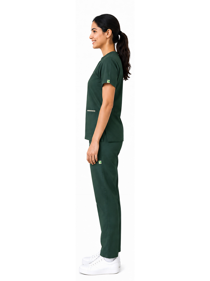 ONYX 4 POCKET MANDARIN WOMEN (BOTTLE GREEN) SCRUB