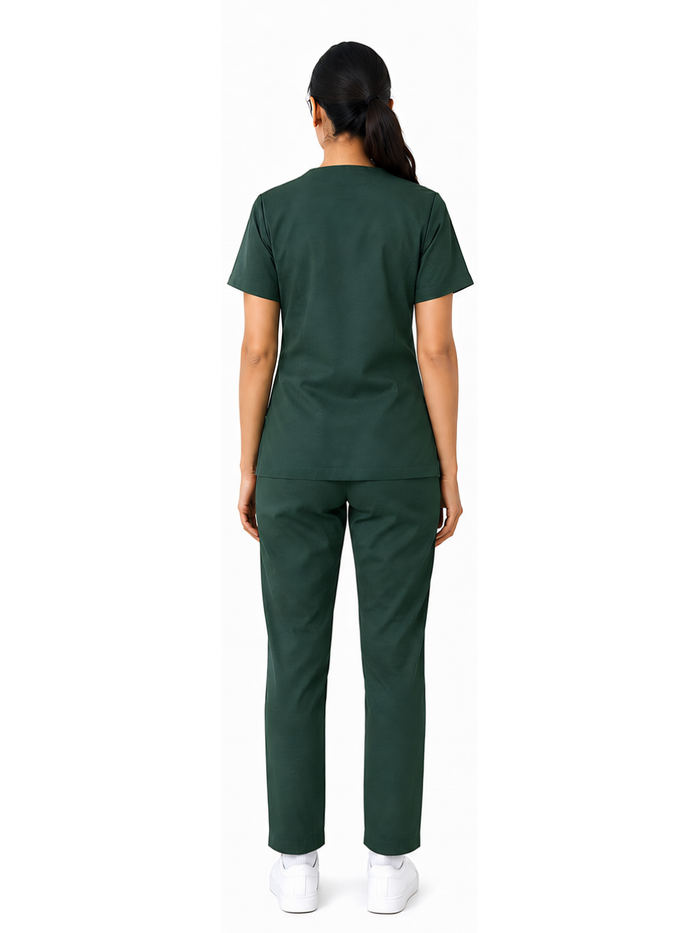 ONYX 4 POCKET MANDARIN WOMEN (BOTTLE GREEN) SCRUB