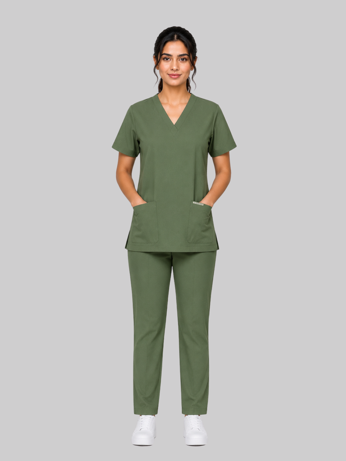ONYX 4 POCKET V NECK WOMEN (GREEN) SCRUB