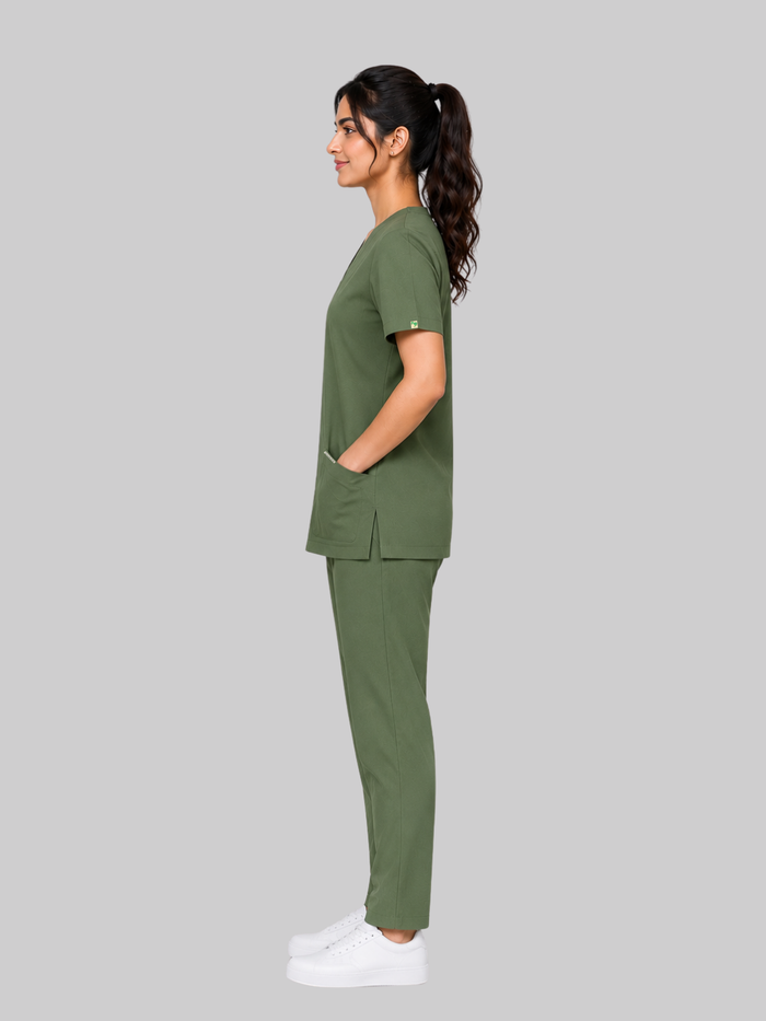 ONYX 4 POCKET V NECK WOMEN (GREEN) SCRUB