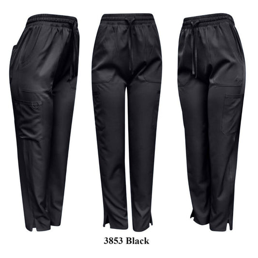 Pepino Uniforms Unisex Drawstring Elastic Waist Cargo Stretch Side Slit Scrub Pants