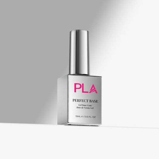 Bottle of PLA Perfect Base on a gray background