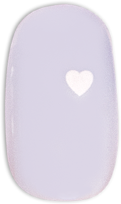 Periwinkle Vampy Heart | Round | Short press on nail in soft periwinkle with a small white heart for a quick mani