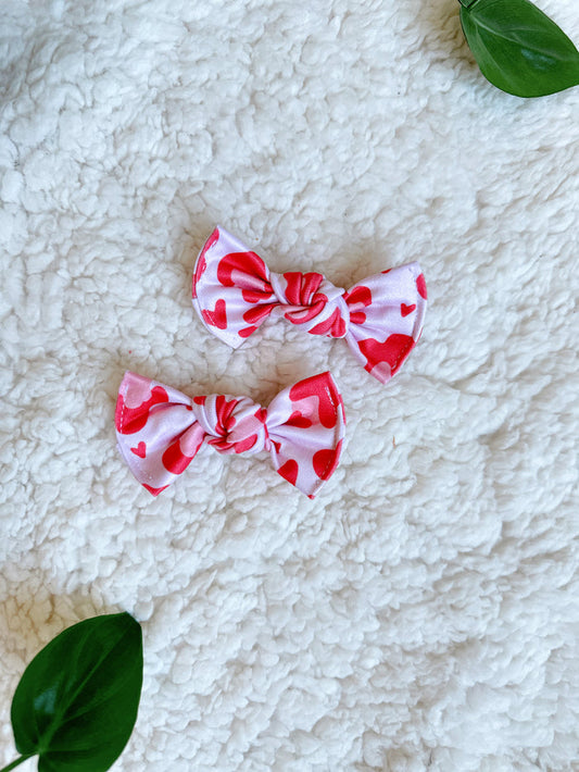 Pigtail Clip Set - Pink Cheetah Hearts