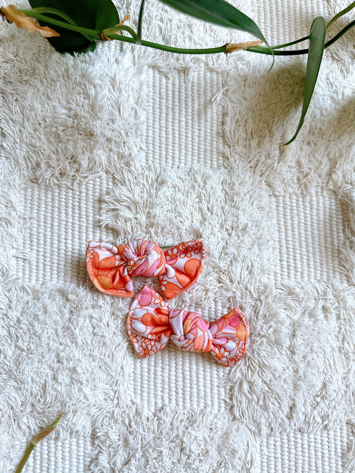 Pigtail Clip Set - Warm Floral