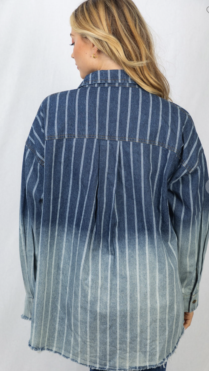 Pin Stripe Denim Shirt