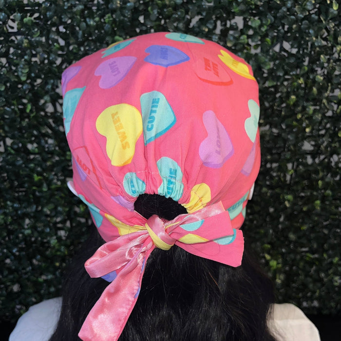 Satin - Lined Tie Back Scrub Caps | Hello Kitty, Barbie, Powerpuff and Bratz Styles - Nursecaresuites - Online Healthcare BoutiqueScrub CapAdjustable Scrub CapAdjustable Tie Backaesthetic healthcare worker