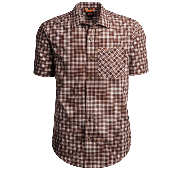 PLOTLINE SHORT SLEEVE WORK SHIRT - AA2-Maroon Old Town Plaid | Timberland PRO TB0A1P17