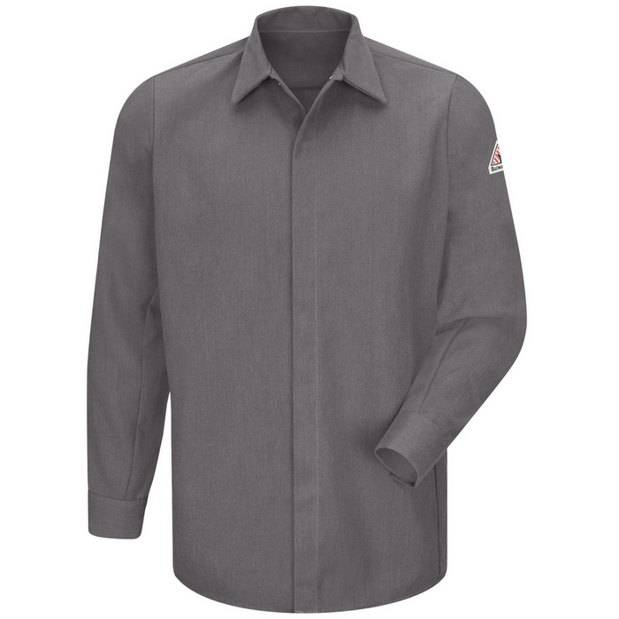 POCKETLESS CONCEALED-GRIPPER FR WORK SHIRT - GY-Grey | Bulwark SMS2