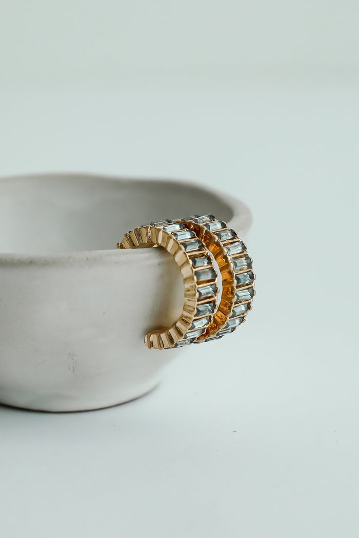 Presley Gold Gemstone Hoop Earrings