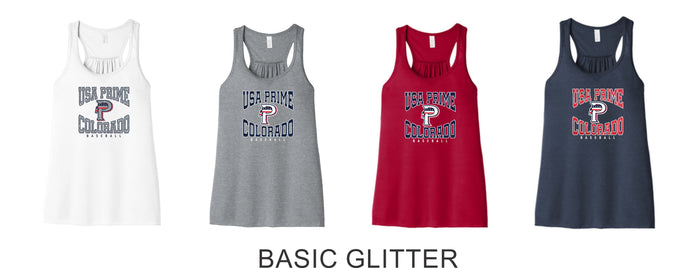 Prime Baseball Flowy Tank- 4 designs- Matte or Glitter