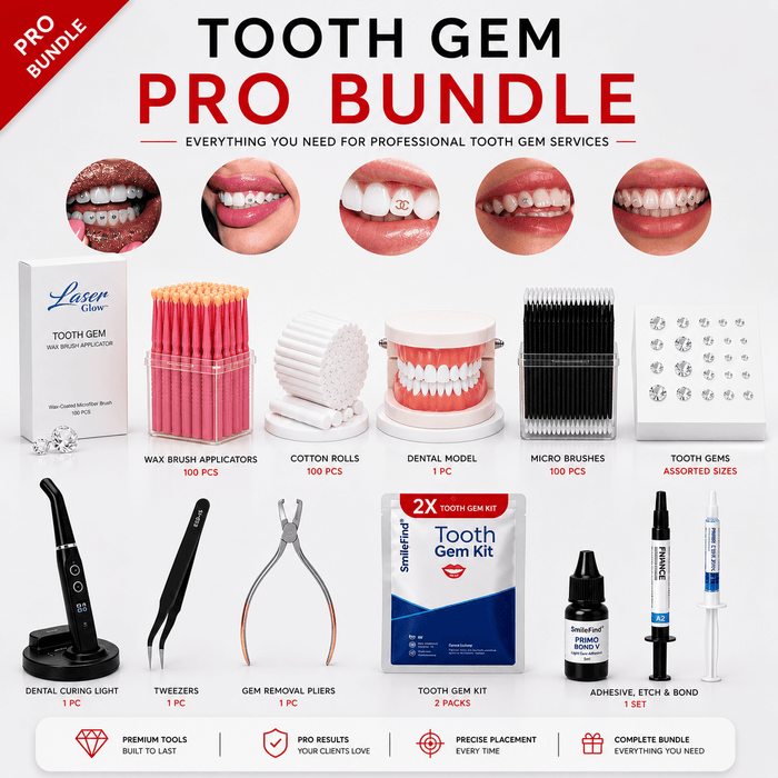 Professional tooth gem pro bundle with curing light and supplies