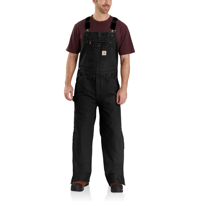 QUILT LINED WASHED DUCK BIB OVERALLS - BLK-Black | Carhartt 104031
