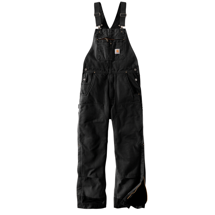 QUILT LINED WASHED DUCK BIB OVERALLS - BLK-Black | Carhartt 104031