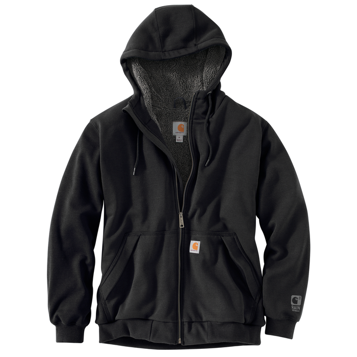 RAIN DEFENDER ROCKLAND SHERPA LINED HOODED SWEATSHIRT - 001-Black | Carhartt 103308