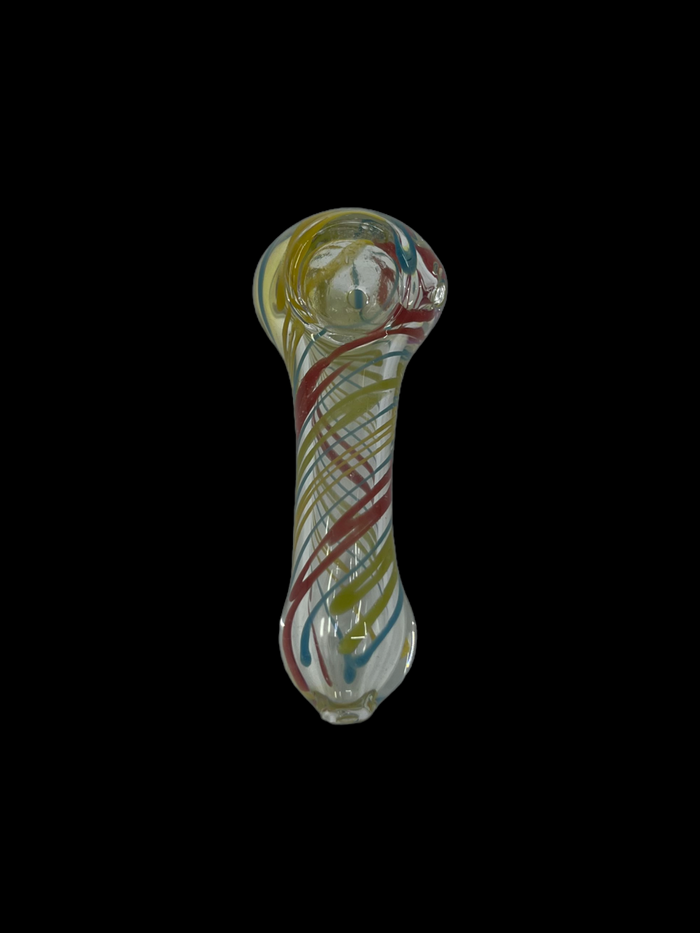 Rasta Linework Glass Hand Pipe - Compact 3.5” design with vibrant colors and durable craftsmanship