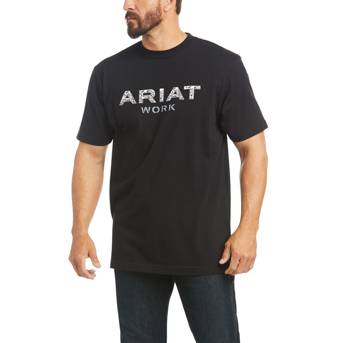 REBAR COTTON STRONG REINFORCED SHORT-SLEEVE TEE - 001-Black | Ariat 10035398