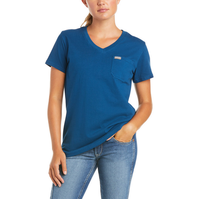 REBAR COTTON STRONG RETRO FLAG SHORT-SLEEVE T-SHIRT - 400-Blue | Ariat 10035405