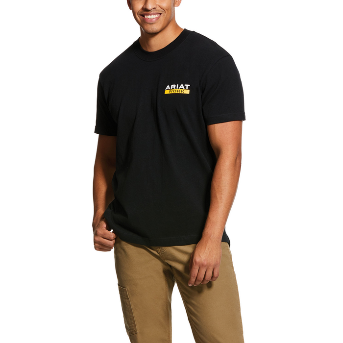 REBAR COTTON STRONG ROUGHNECK GRAPHIC SHORT SLEEVE T-SHIRT - 001-Black | Ariat 10030299