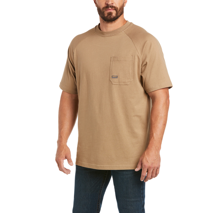 REBAR COTTON STRONG SHORT-SLEEVE T-SHIRT - 250-Beige/Khaki | Ariat 10035008