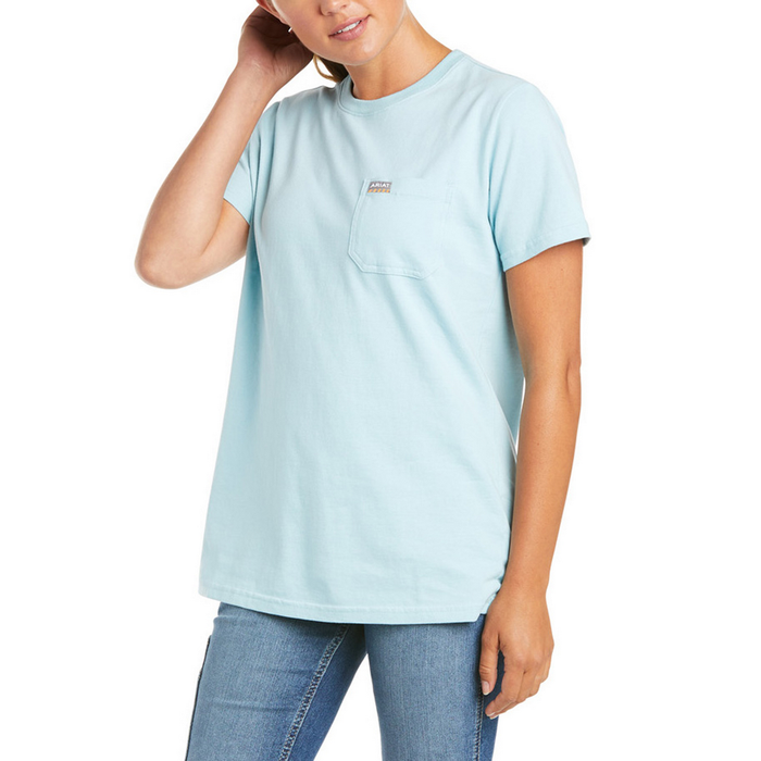 REBAR COTTON STRONG SHORT-SLEEVE TOP - 400-Blue | Ariat 10035412