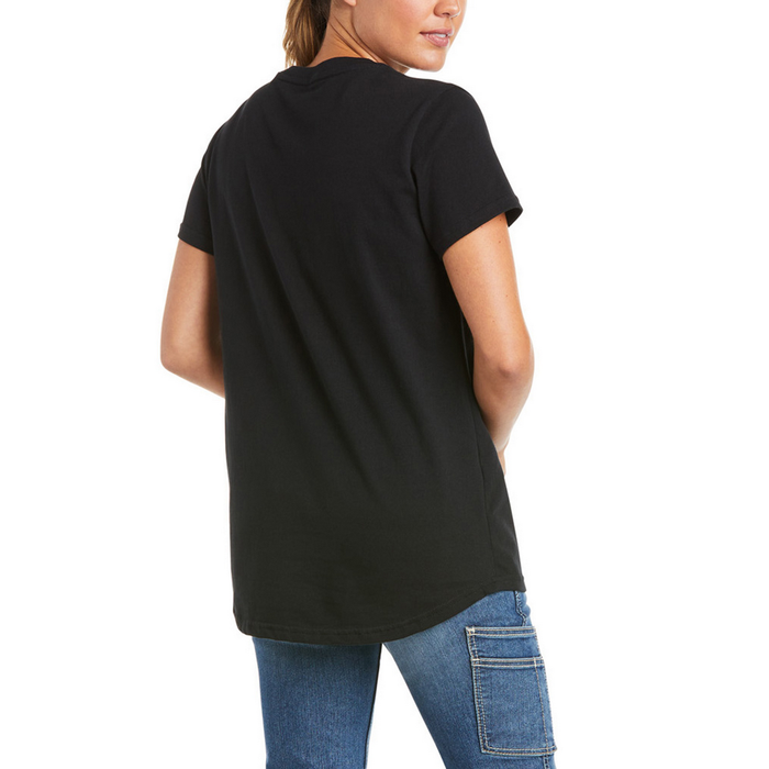 REBAR COTTON STRONG V-NECK SHORT-SLEEVE TEE - 001-Black | Ariat 10035381