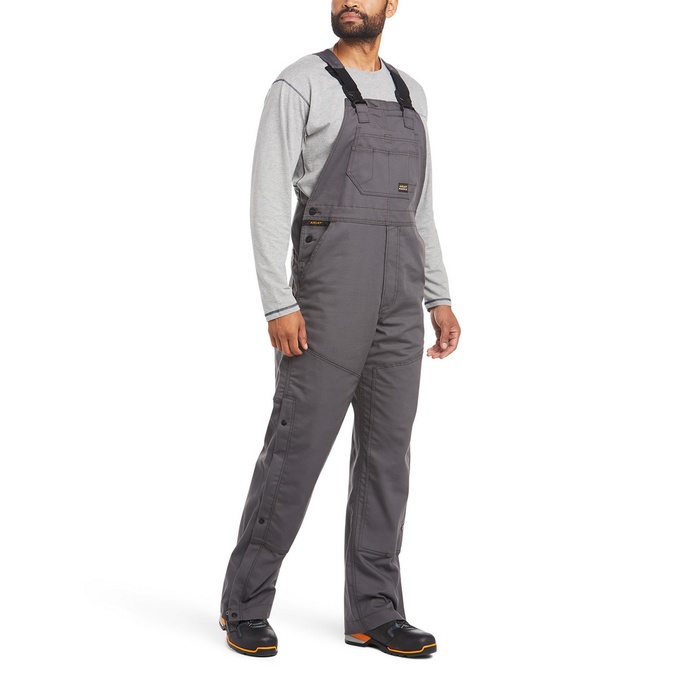 REBAR DURACANVAS UNLINED BIB - 020-Gray | Ariat 10034653