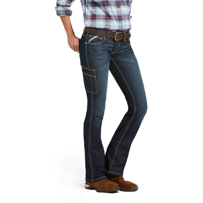 REBAR DURASTRETCH RIVETER BOOT JEAN - 400-Blue | Ariat 10032462