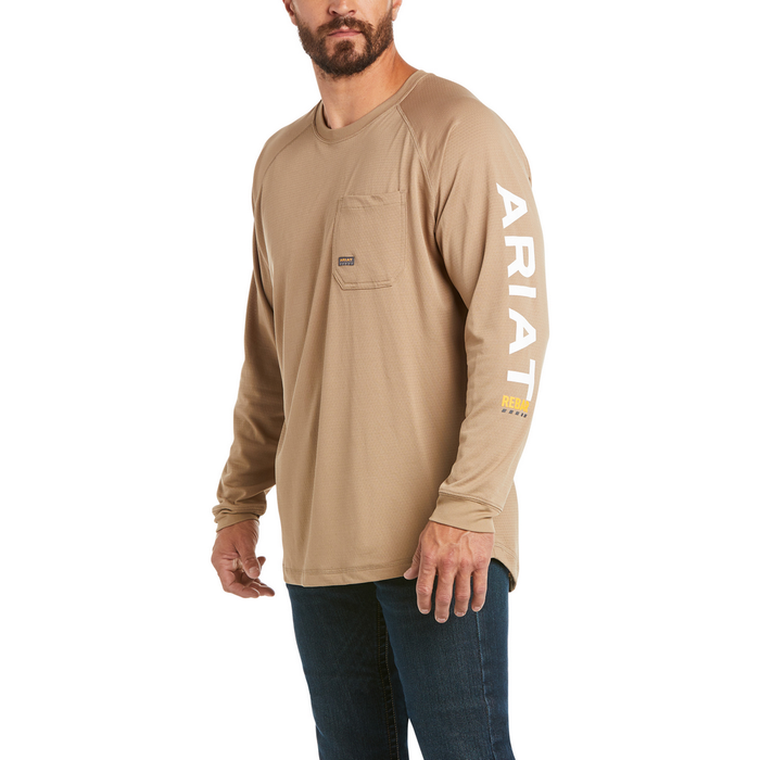 REBAR HEAT FIGHTER LONG-SLEEVE TEE - 250-Beige/Khaki | Ariat 10031030