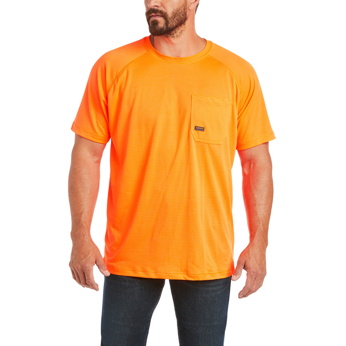 REBAR HEAT FIGHTER SHORT-SLEEVE POLYESTER TEE - 800-Orange | Ariat 10031040