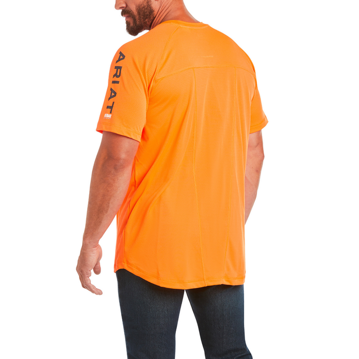 REBAR HEAT FIGHTER SHORT-SLEEVE POLYESTER TEE - 800-Orange | Ariat 10031040