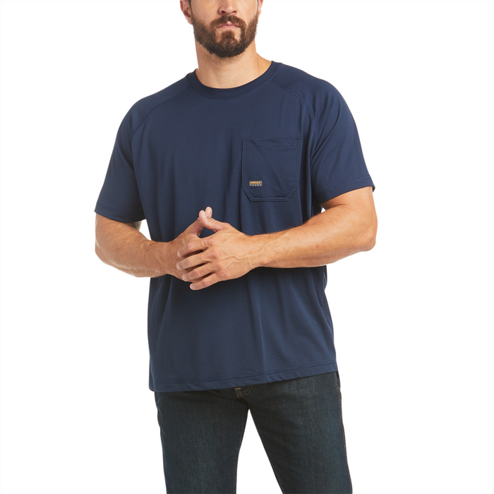 REBAR HEAT FIGHTER SHORT-SLEEVE SHIRT - 410-Navy | Ariat 10031038