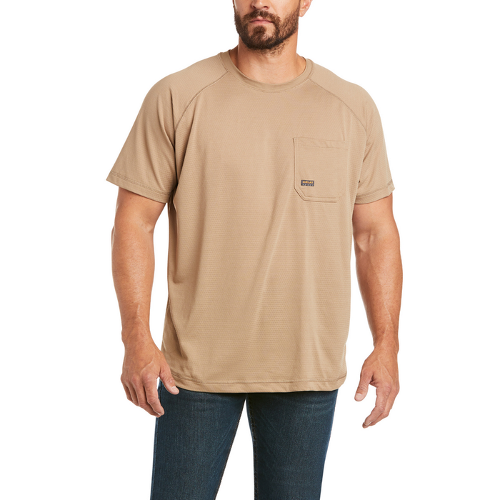 REBAR HEAT FIGHTER SHORT-SLEEVE TEE - 250-Beige/Khaki | Ariat 10031036