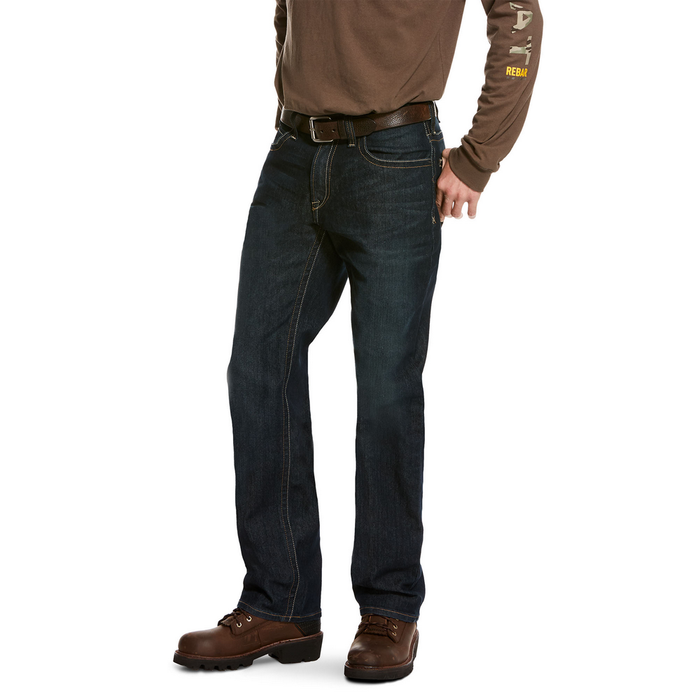 REBAR M4 EDGE STACKABLE STRAIGHT JEAN - 400-Blue | Ariat 10027736