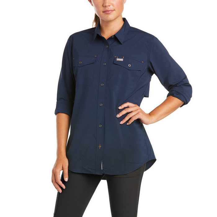 REBAR MADE TOUGH VENTTEK DURASTRETCH LONG-SLEEVE WORK SHIRT - 400-Blue | Ariat 10034885