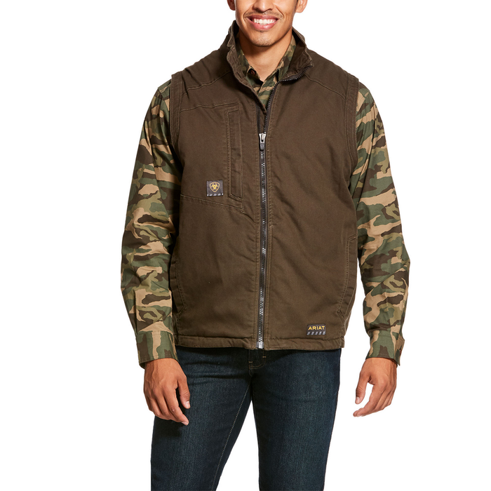 REBAR WASHED DURACANVAS INSULATED VEST - 200-Brown | Ariat 10027866